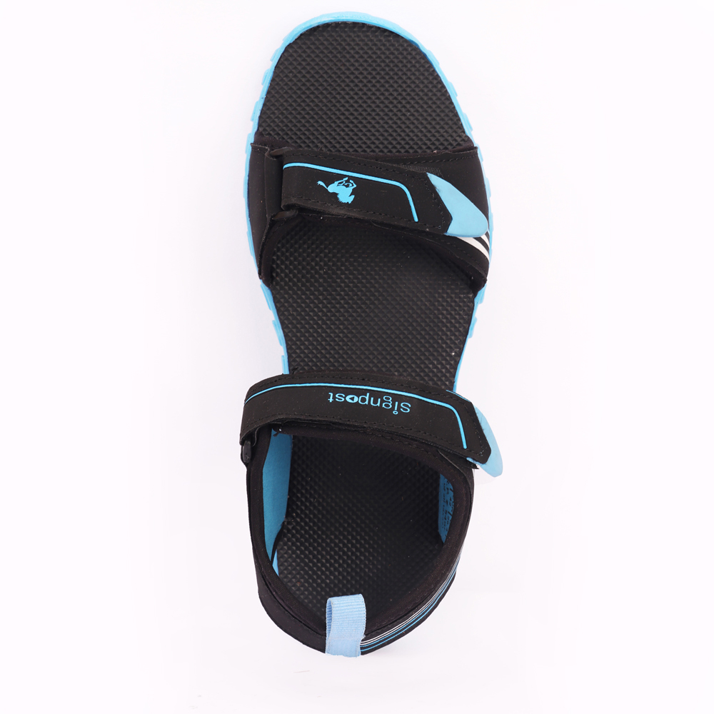 Black/ Sky Blue Men's Regular Wear Sandal