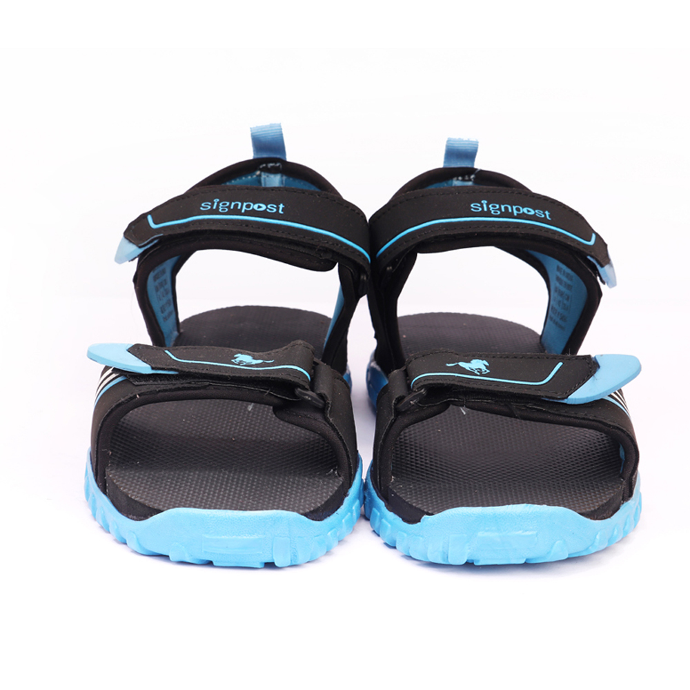 Black/ Sky Blue Men's Regular Wear Sandal