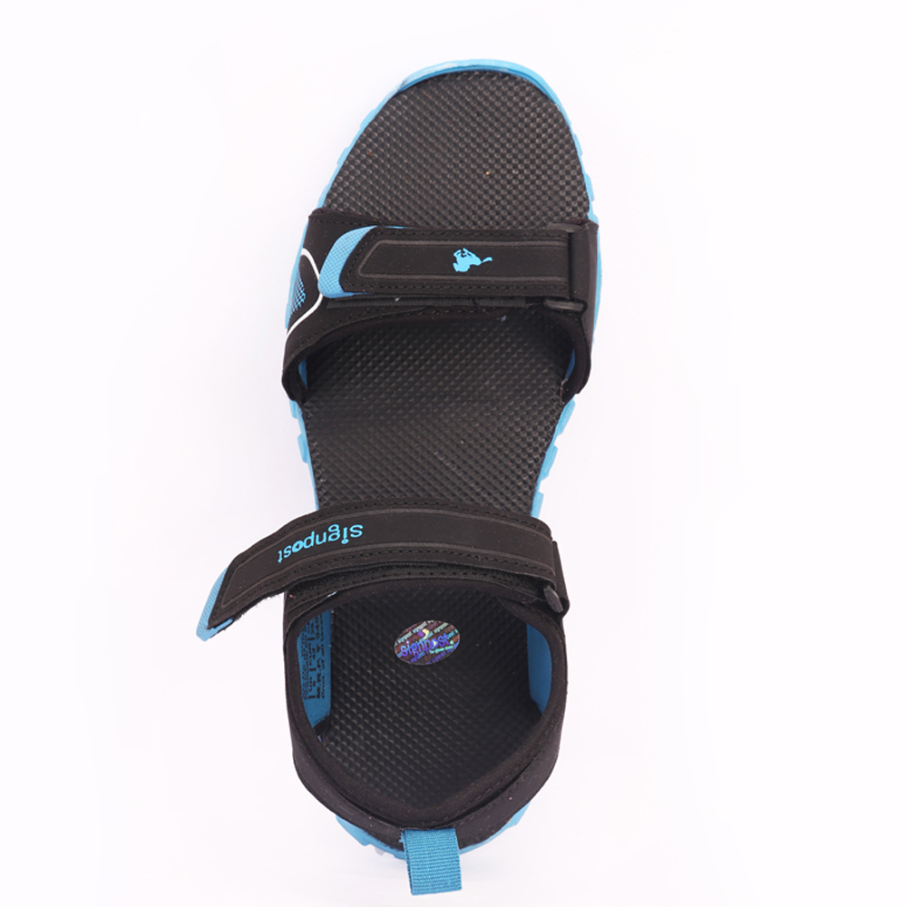 Men's Casual Sandal - Pvc Upper, Sizes 6 To 11, Platform Low Heel, Tpr Outsole | Lightweight, Skin-friendly, Velcro Type, Available In Black And Sky Blue
