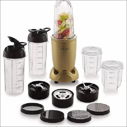 Brown 500 Watts Bullet Mixer Grinder With 5 Jars 3 Blades Gold