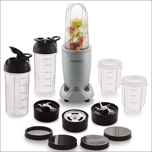 Gray 500 Watts Bullet Mixer Grinder 5 Jars 3 Blades