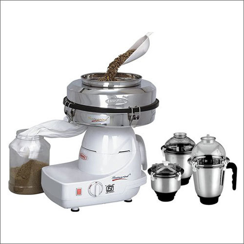 750 Watt Mini Flour Mill And Mixer Grinder - Steel Material, 3 Jars, White Color, 7.35 Kg Weight, 1 Year Warranty | Versatile Grinding Solutions