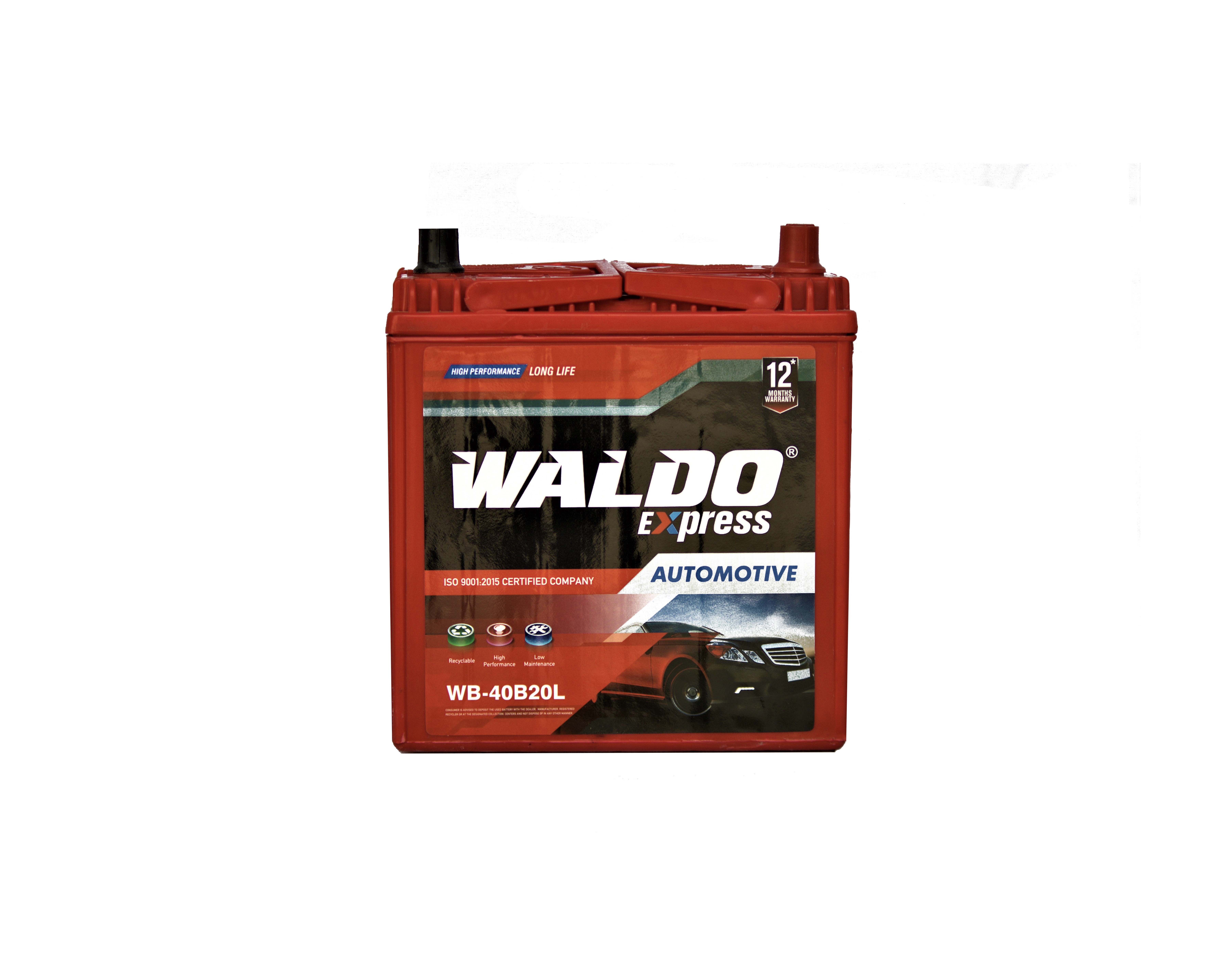 Maruti Car Battery - 40ah Acid Lead Battery | One-year Replacement Warranty, Handles Included