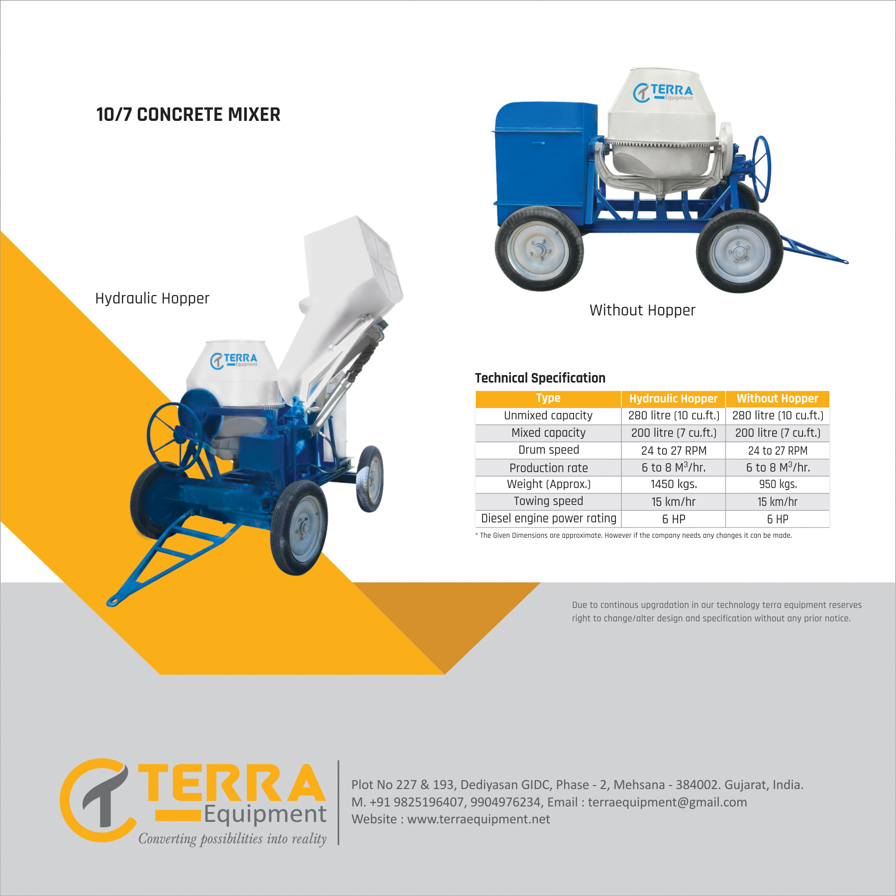 Cement Concrete Mixer - Durable Steel Design | 1 Year Warranty Reliable Performance