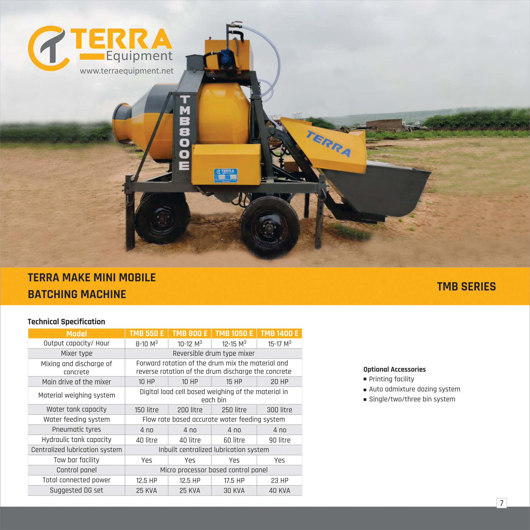 Yellow Reversible Concrete Mixer