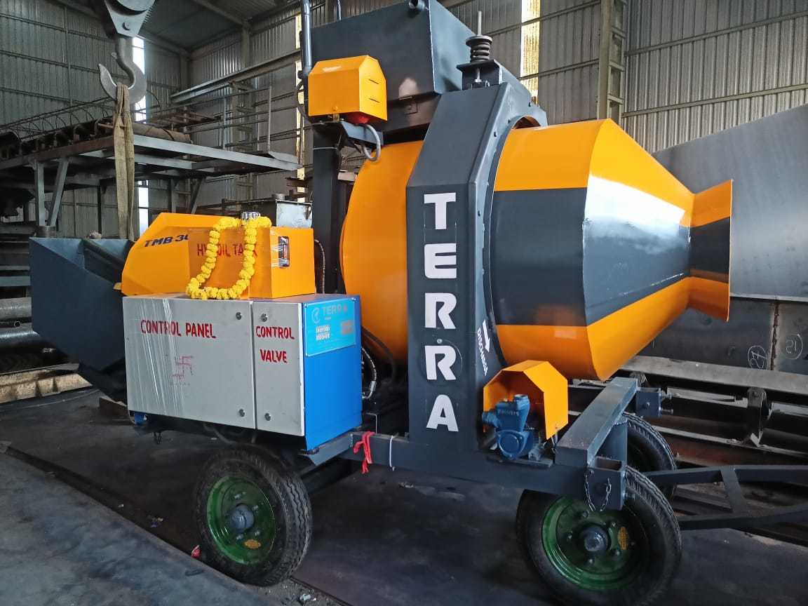 Yellow Reversible Concrete Mixer