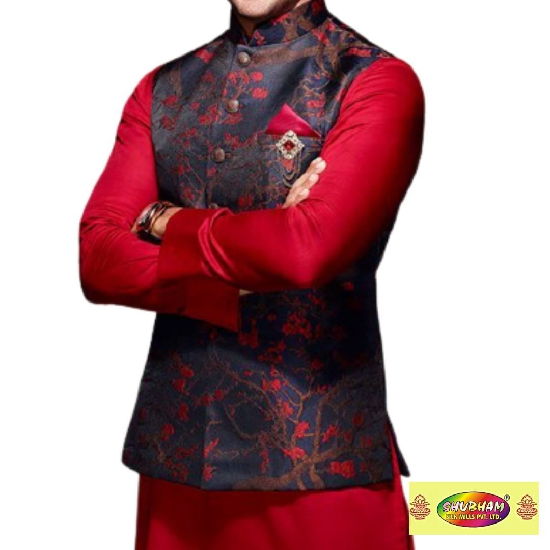 Washable Printed Brocade Sherwani Fabric