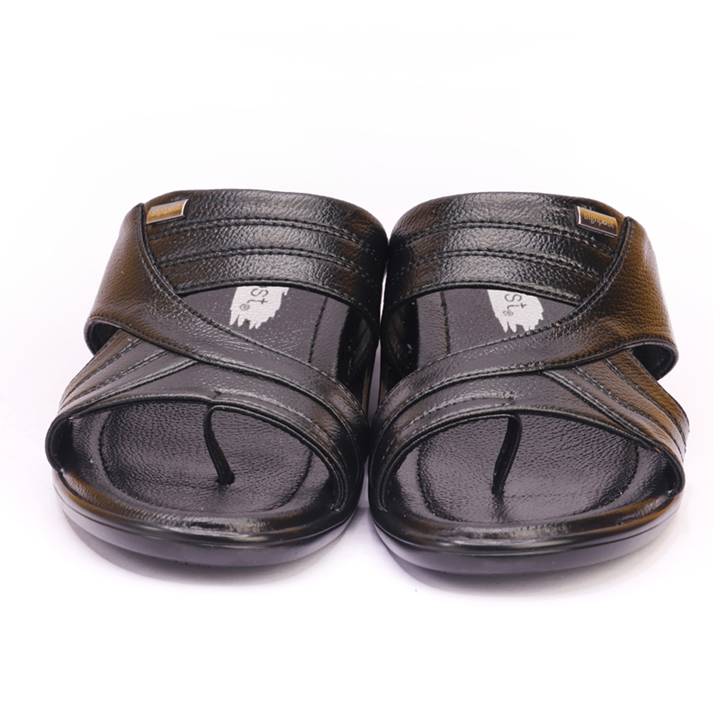 Black Men's South Design Slippers