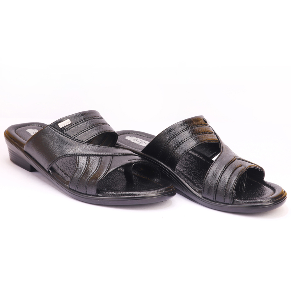 Black Men's South Design Slippers