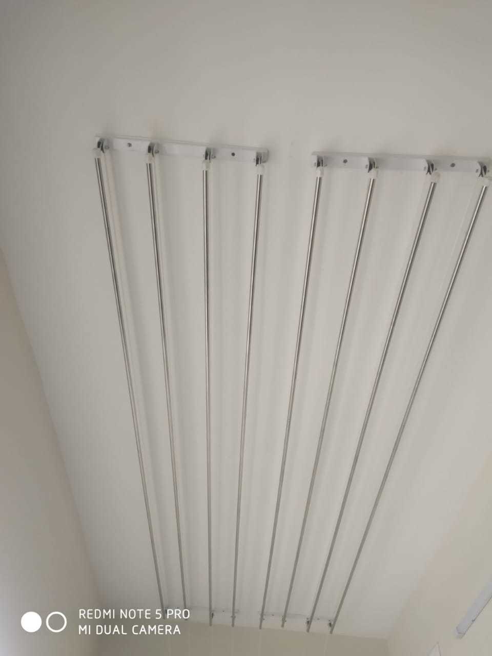 Cloth Drying Hangers - Stainless Steel, 5 Feet Size, Silver Color | Movable Outdoor Hangers For Dresses