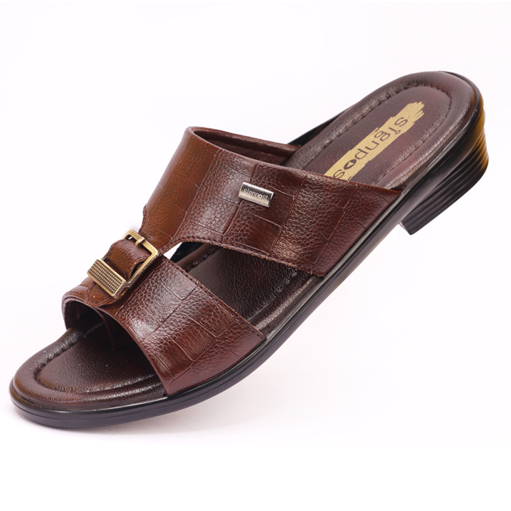Brown Shri Balaji Footcare Men's South Design Slippers