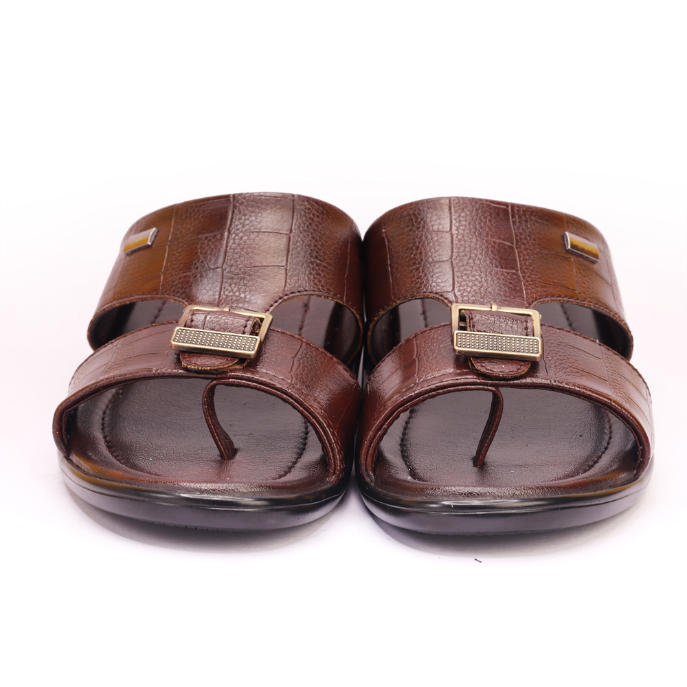 Brown Shri Balaji Footcare Men's South Design Slippers