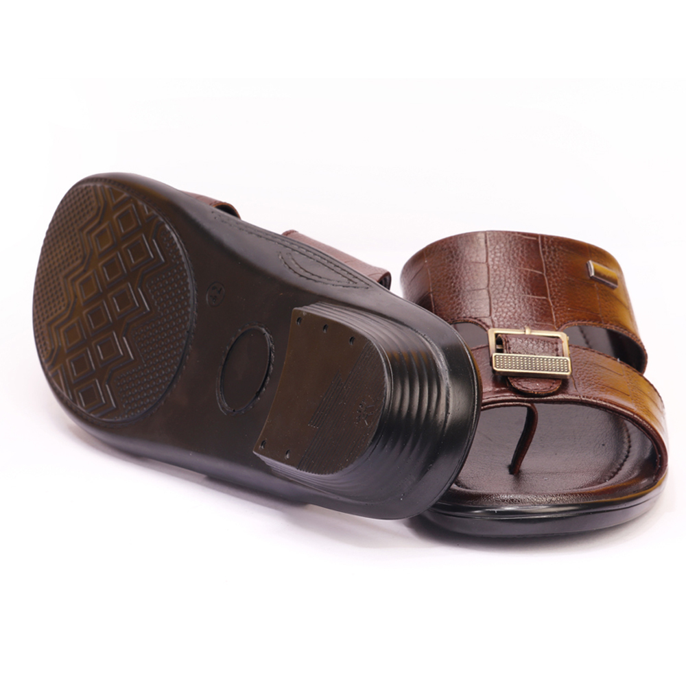 Brown Shri Balaji Footcare Men's South Design Slippers