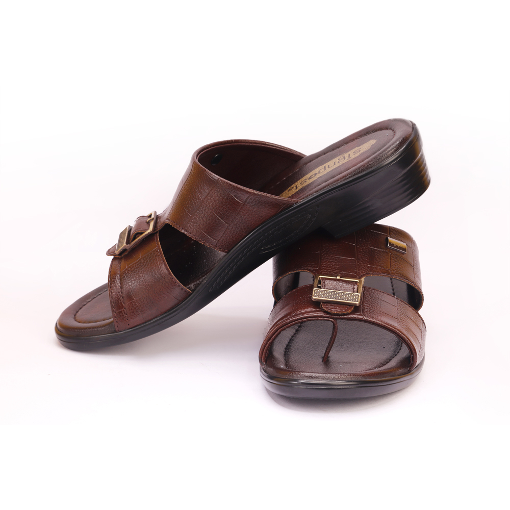 Brown Shri Balaji Footcare Men's South Design Slippers