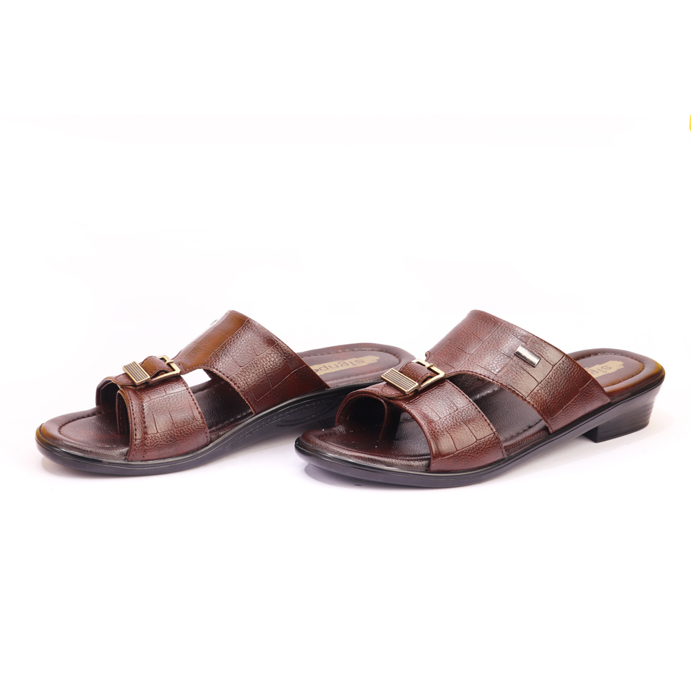 Brown Shri Balaji Footcare Men's South Design Slippers