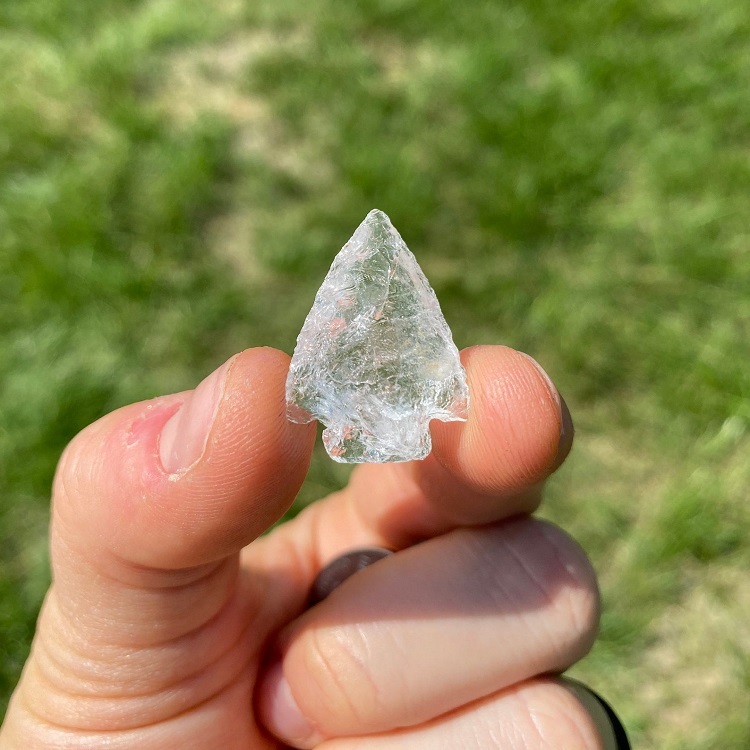 Crystal Arrowhead - White Clear Quartz, 1 Inch, Aa Grade | Opalite Gemstone, Custom Size Available, Unisex Charm Pendant