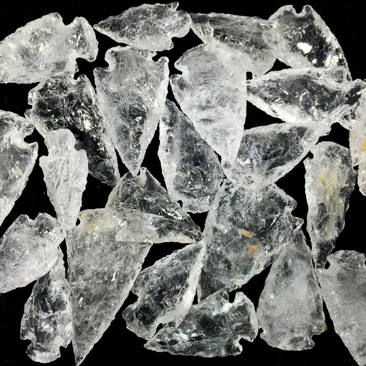 Crystal Arrowhead - White Clear Quartz, 1 Inch, Aa Grade | Opalite Gemstone, Custom Size Available, Unisex Charm Pendant