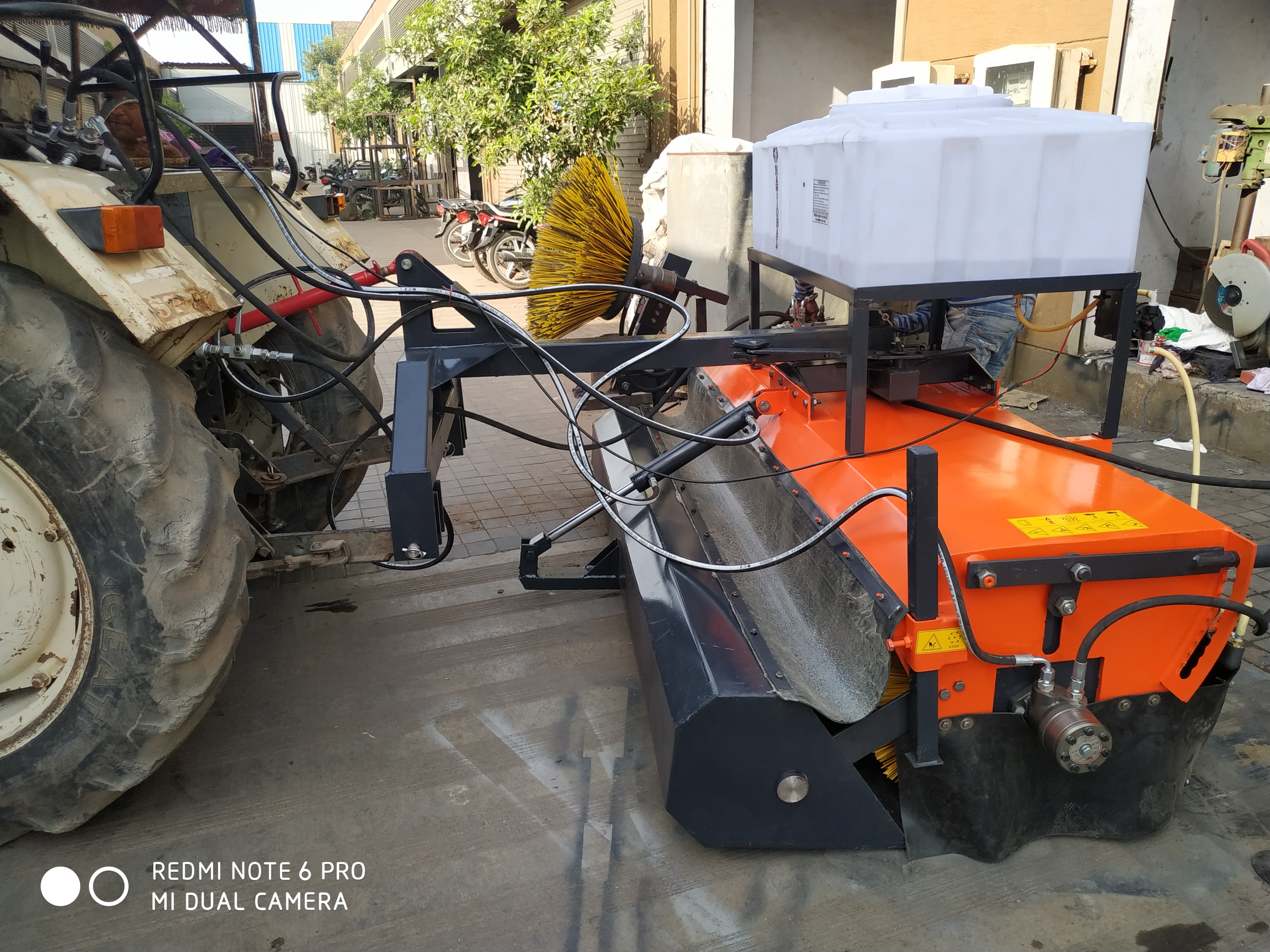 Tractor Mounted Road Sweeper - Cleaning Process: Cold Water Cleaning