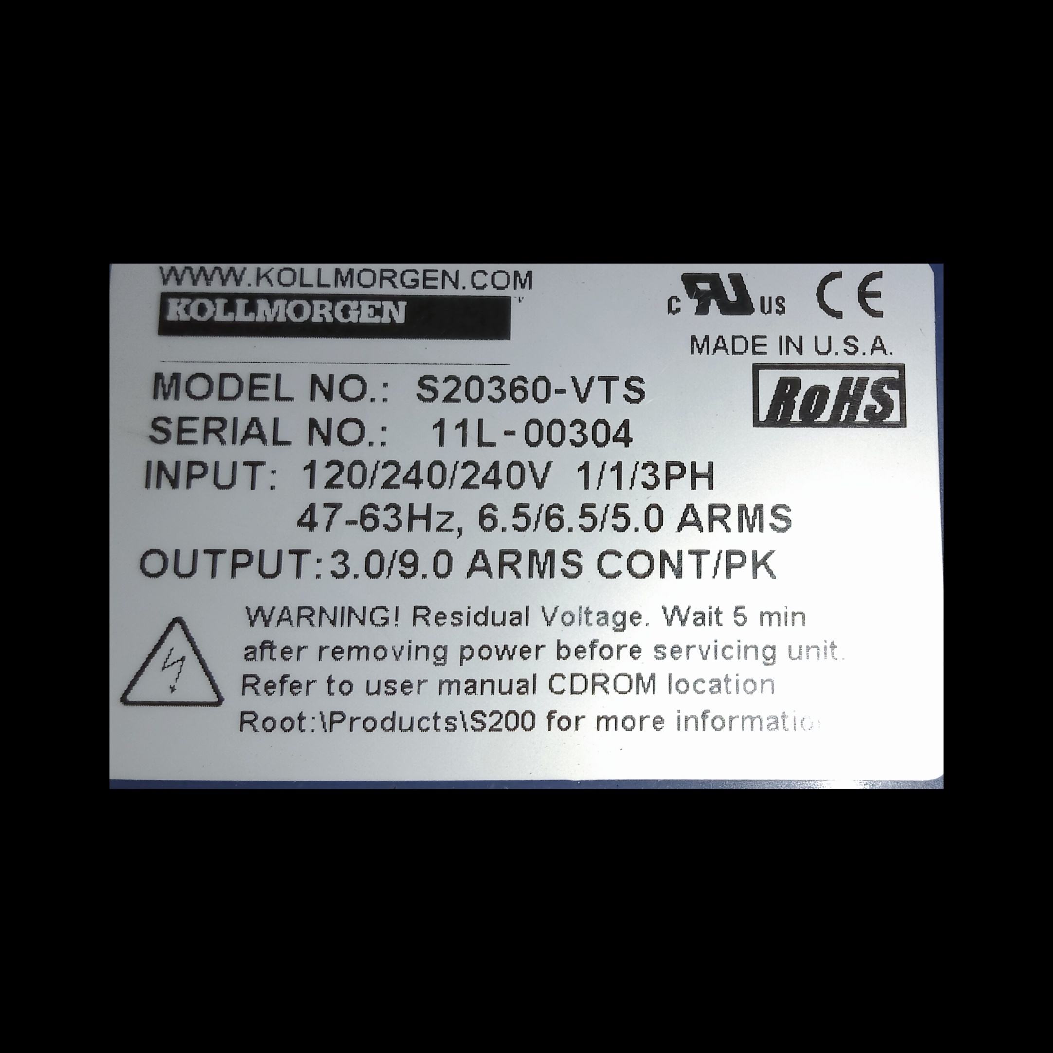 Kollmorgen Servo Drive S20360-vts