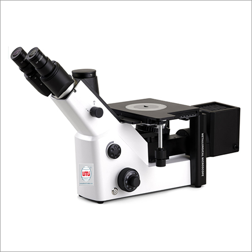 Inverted Metallurgical Microscope - Metallic Frame 550mm X 575mm Black & White | High-performance Reliable Vertical Illuminator With Centre Provision