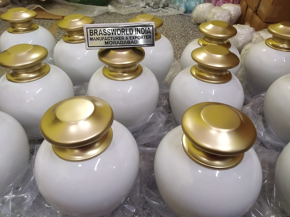 Aluminium Pink With Silver Cap Engraved Urn Funeral Supplies