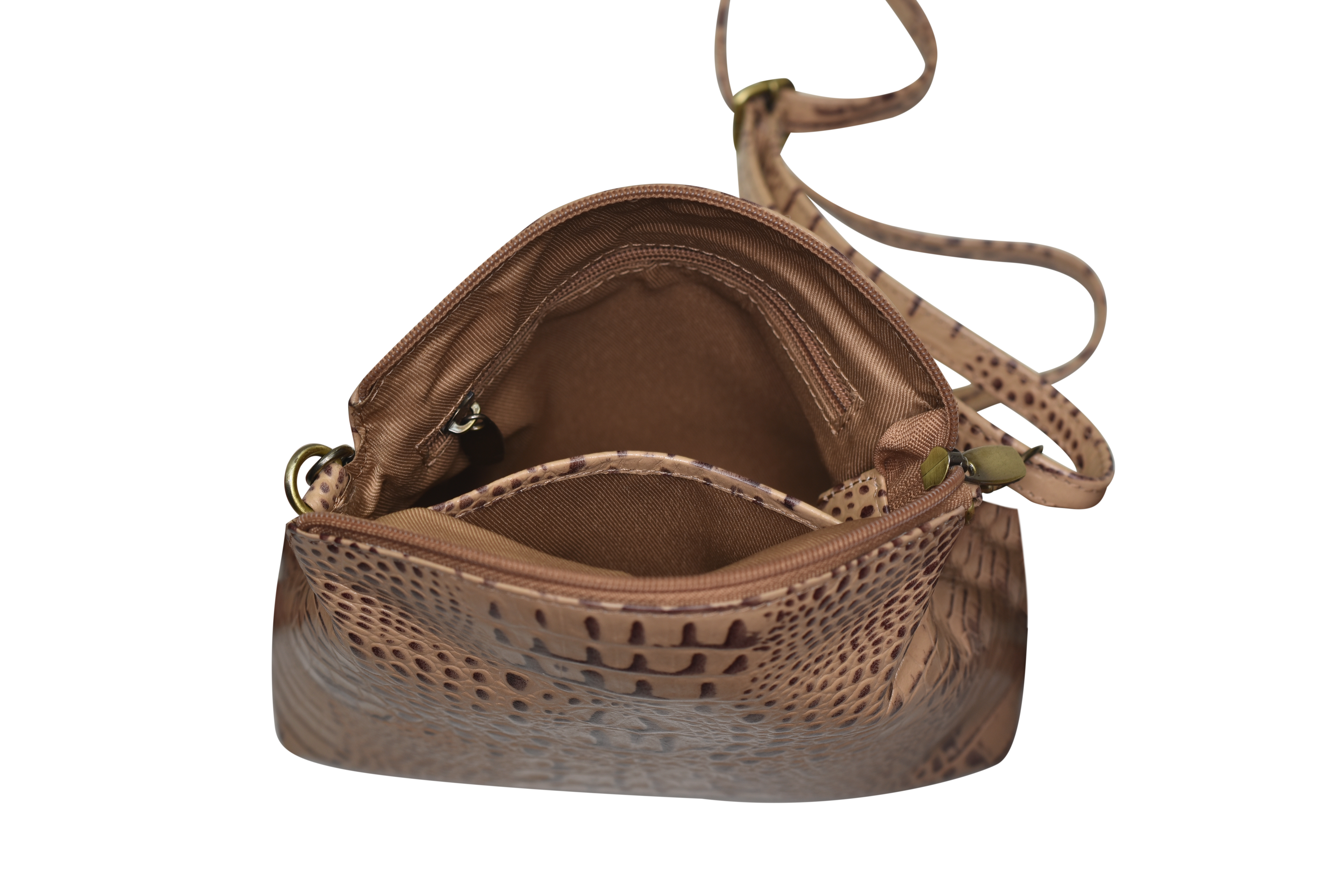 Light Brown Leather Sling Bag