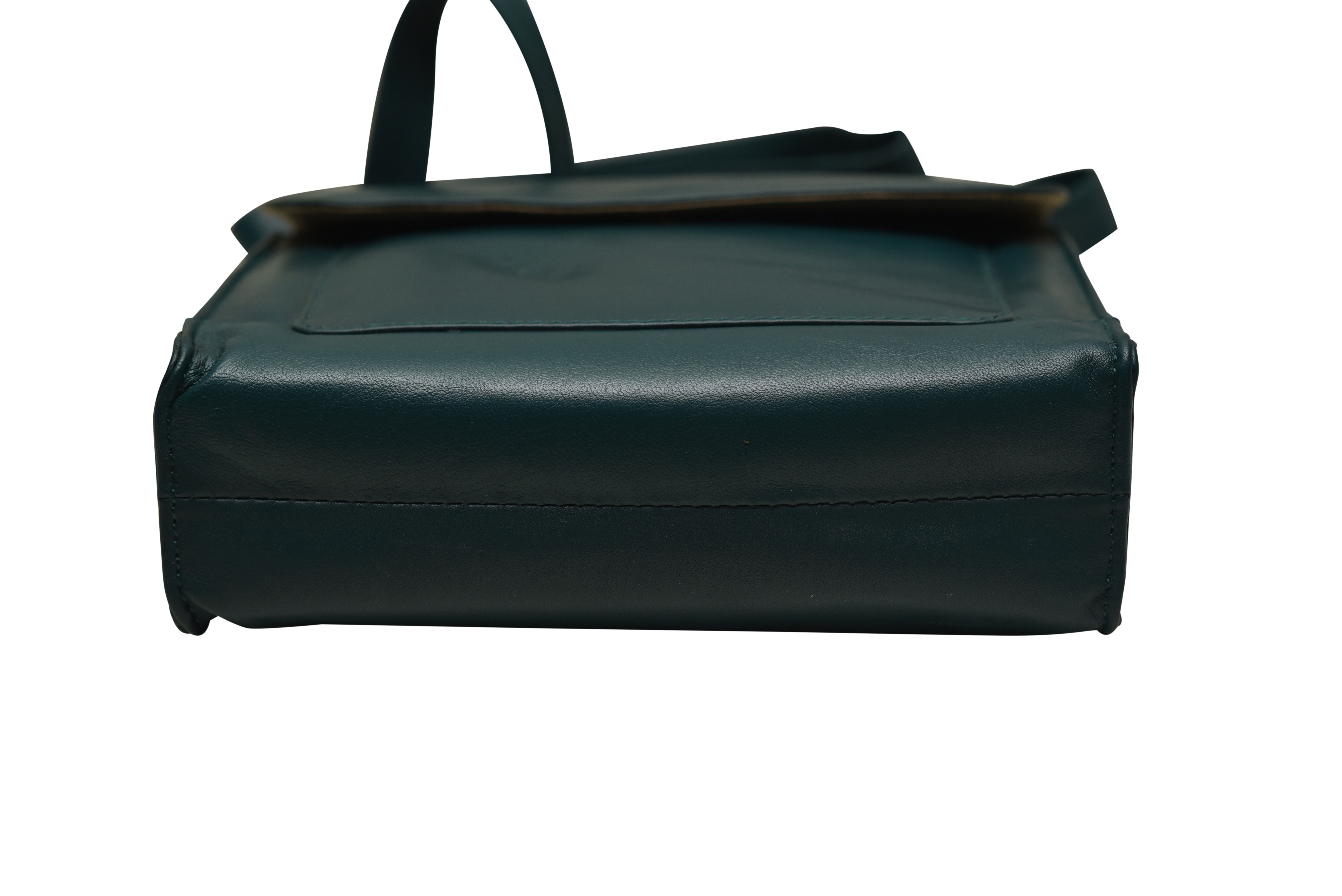 Leather Shoulder Sling Bag - 20x25x6 Cm, Genuine Green Leather, Adjustable Strap, 5 Pockets