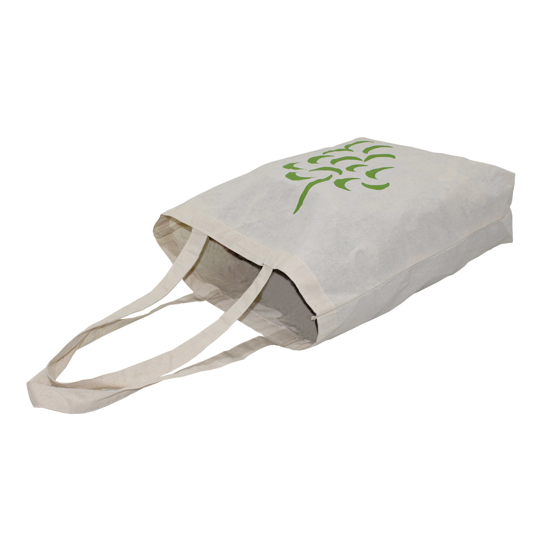 Cotton Grocery Bag - 38x40x10 Cm | Natural Color Reusable Eco-friendly Customized Design Open Closure 80 Grams