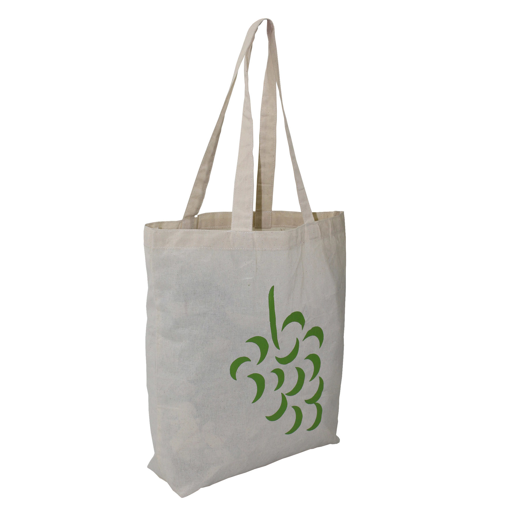 Cotton Grocery Bag - 38x40x10 Cm | Natural Color Reusable Eco-friendly Customized Design Open Closure 80 Grams