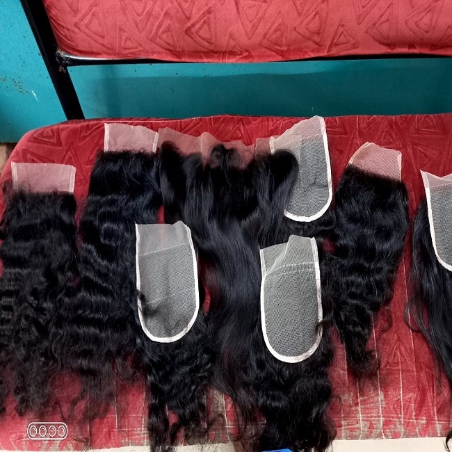 Best Raw Indian  Hair 100% Natural Soft And Silky With Swiss Lace Closure Length: 8 - 40 Inch (In)