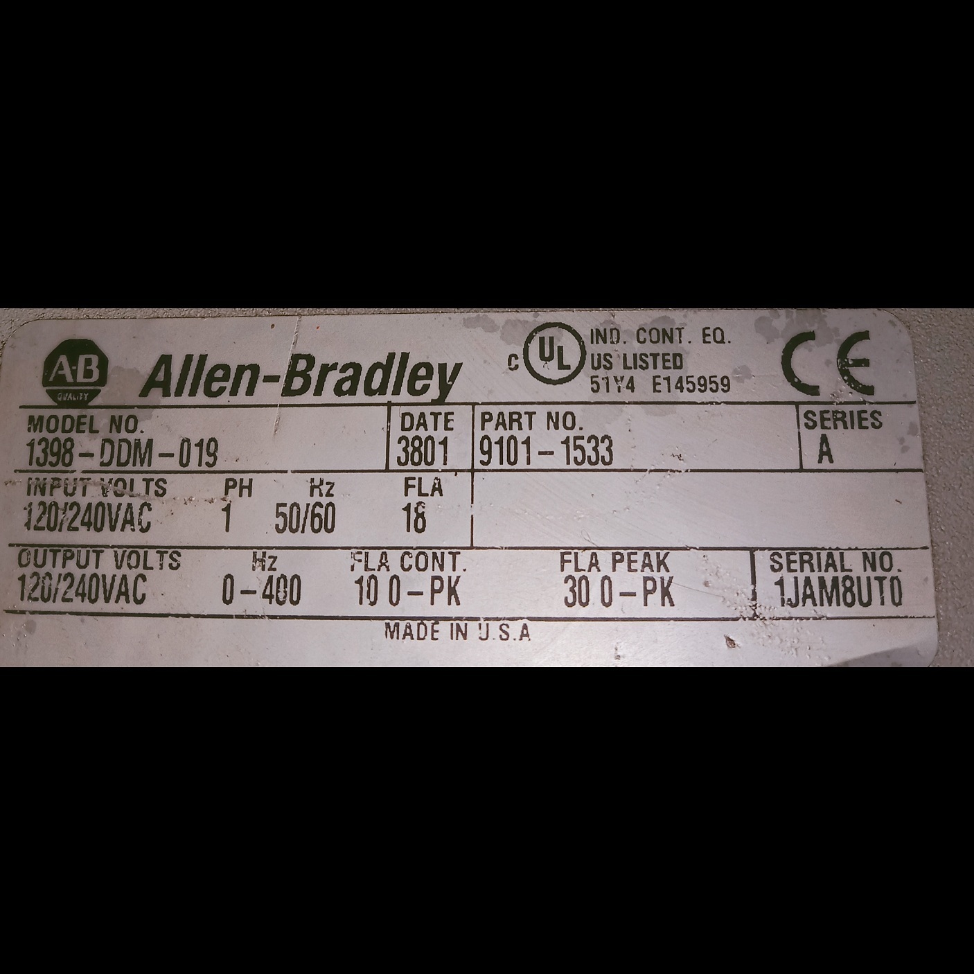 Allen Bradley Servo Drive 1398-ddm-019