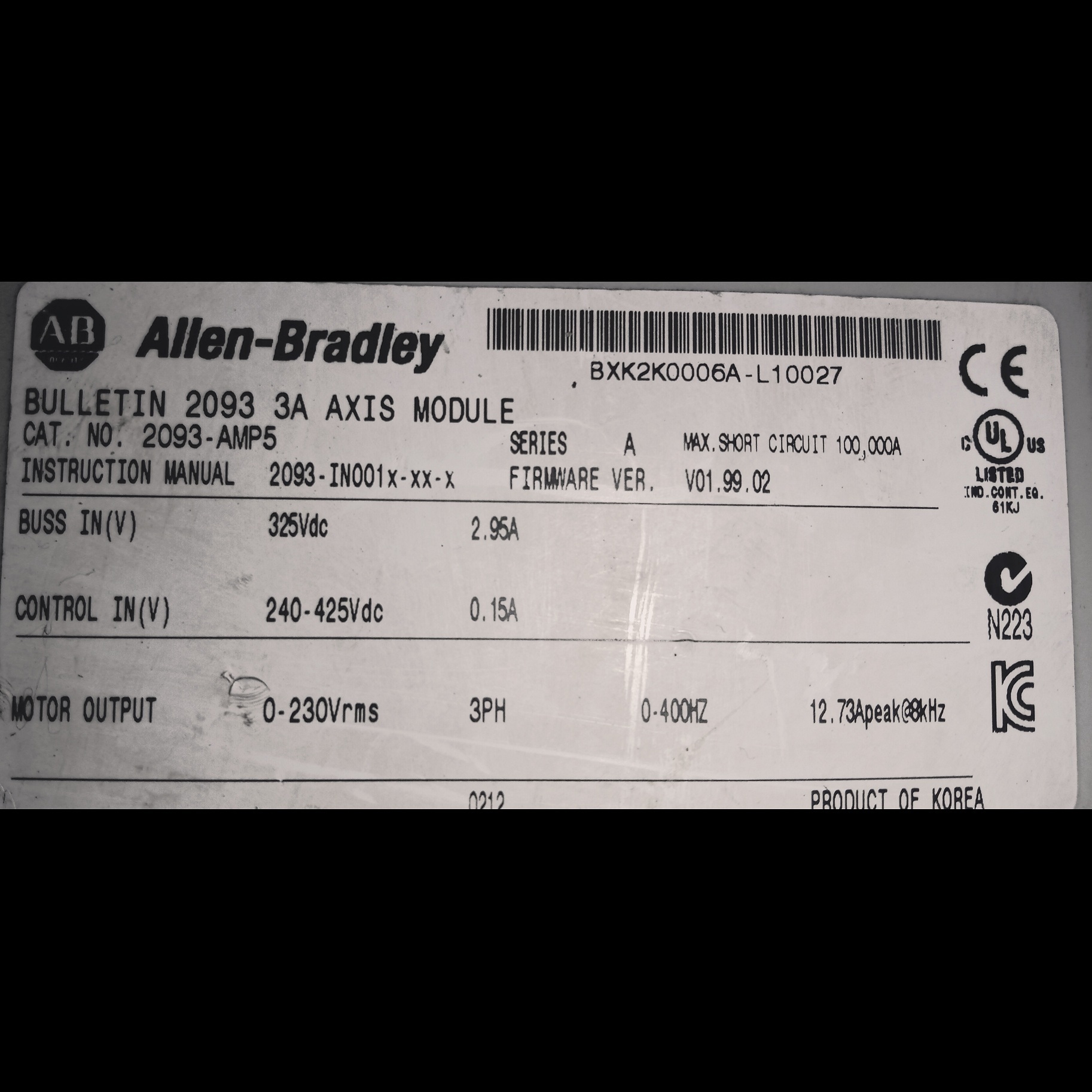 Allen Bradley Servo Drive 2093-amp5