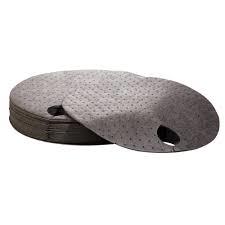 Barrel Top Absorbent Mat - Lightweight, Wrings Out Easily, Grey | Soaks Up Oils, Coolants, Solvents, Water, Lasts 2x Longer, 1-year Warranty