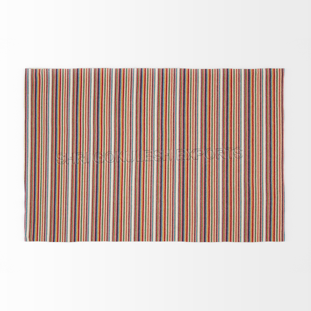 Indian Rectangular Shape Pure Wool Flatweave Decorative Carpets Back Material: Woven Back