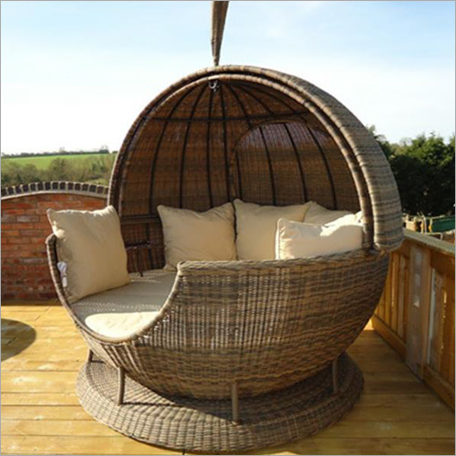 आधुनिक आउटडोर विकर सनबेड