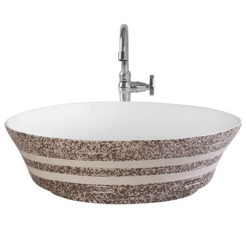 बेज 8033 टेबल टॉप बेसिन सिरेमिक सेनेटरी वेयर