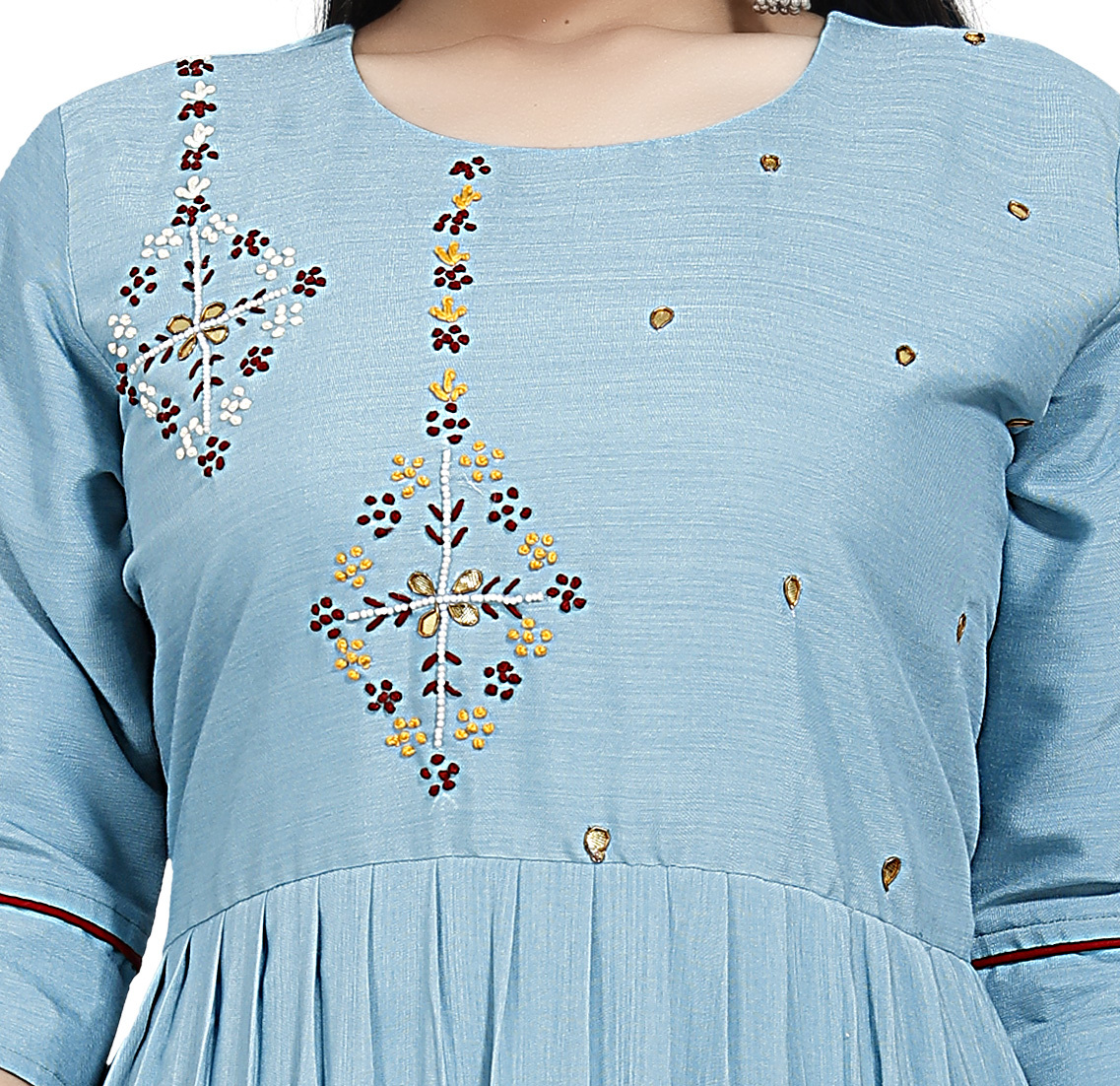 Multi Color Designer Kurti Mahendi Colour