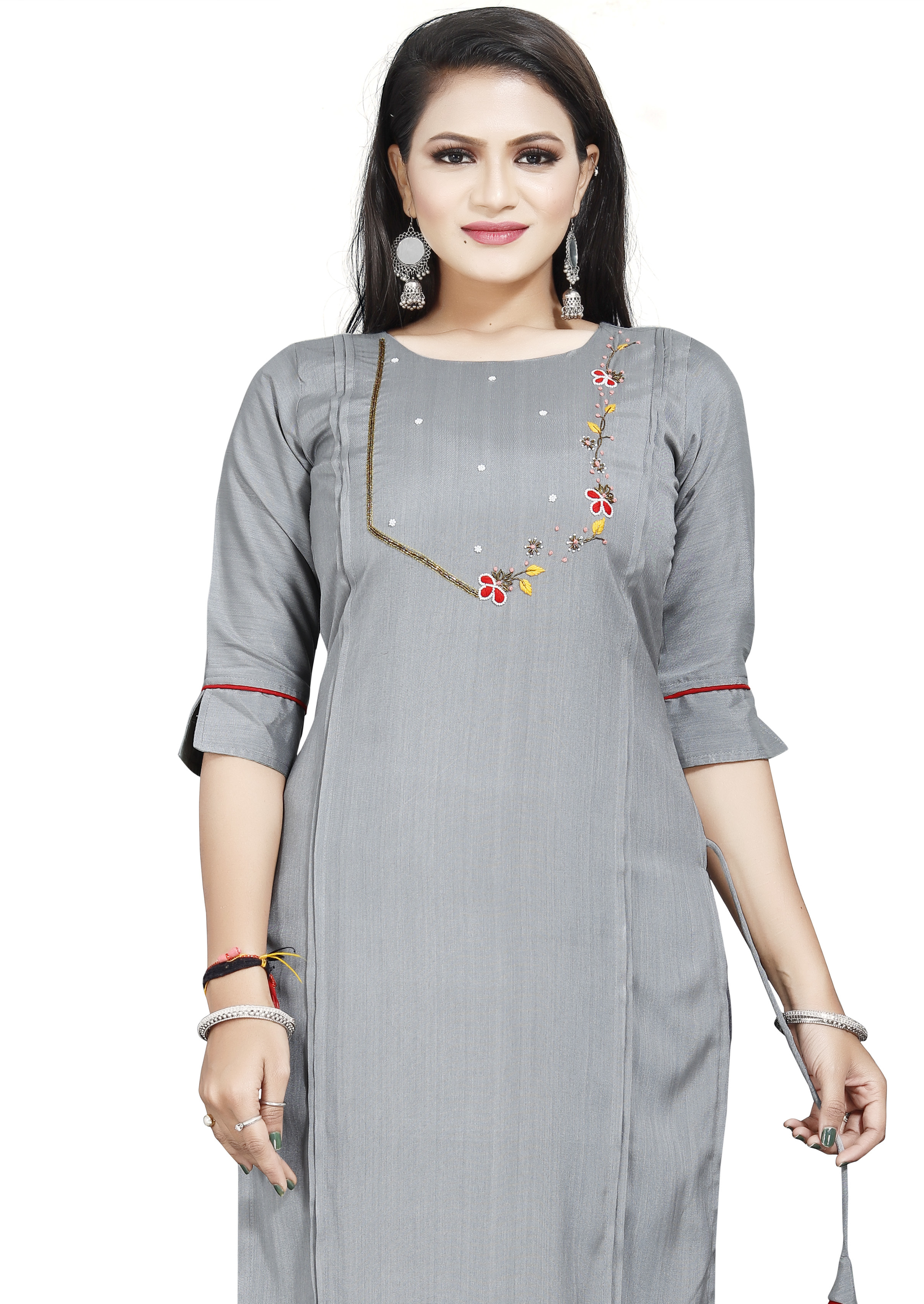 Multi Color Designer Kurti Mahendi Colour