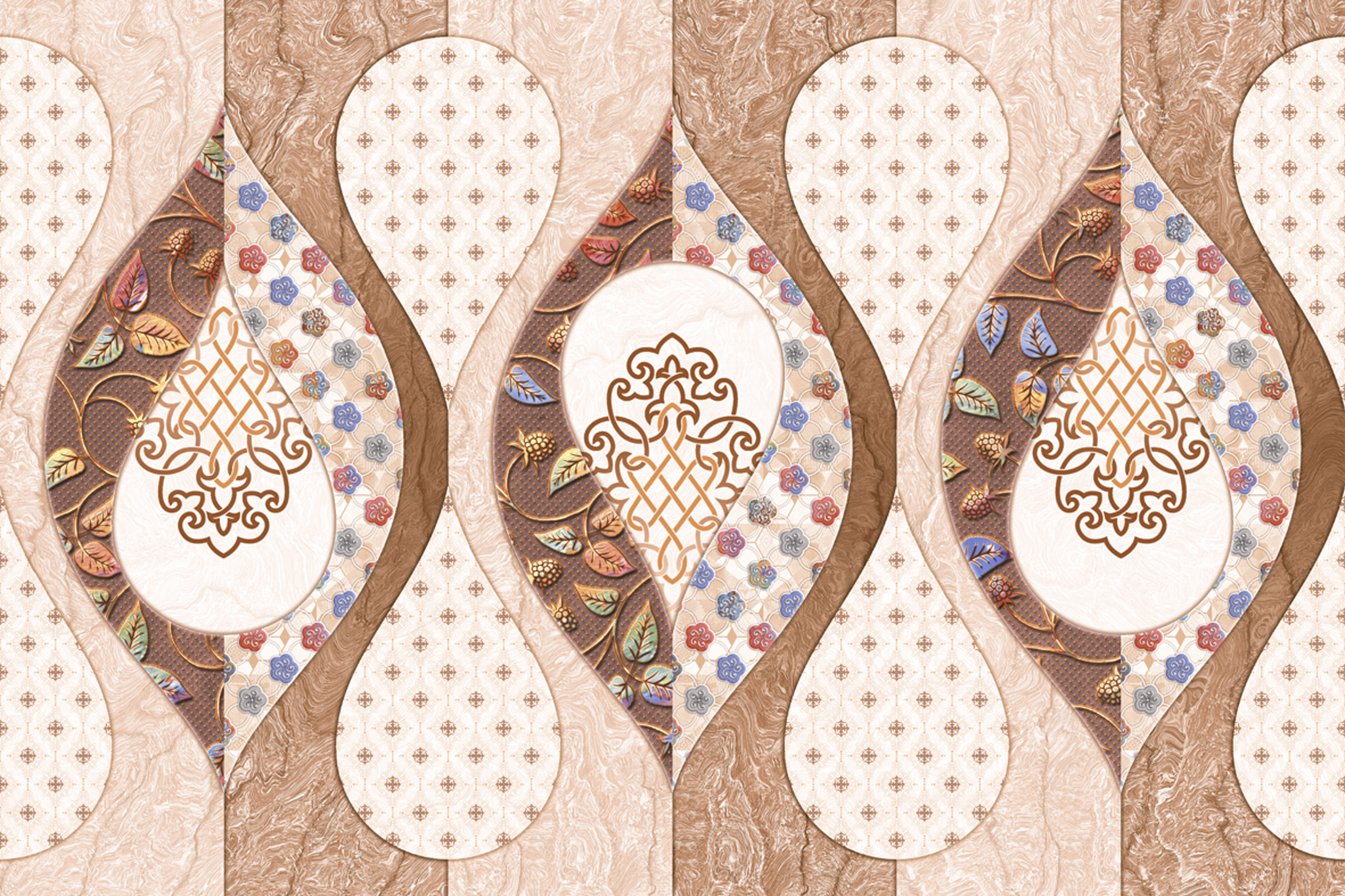 Browns / Tans 15179 Glossy Ceramic Wall Tiles 300x450mm