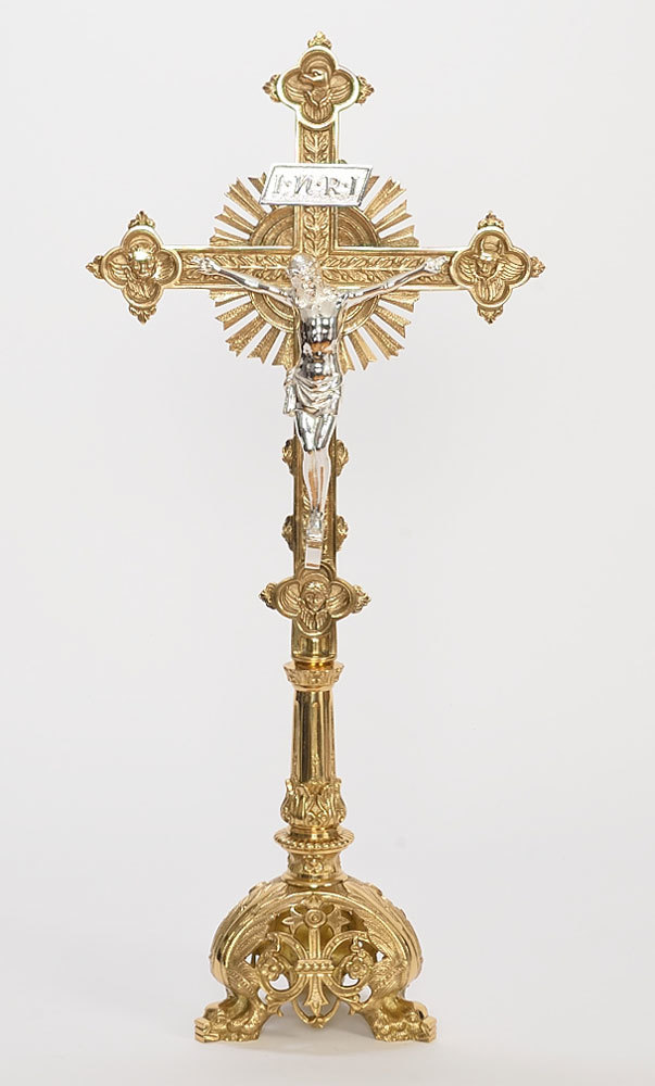Brass Silver Altar Cross For Church