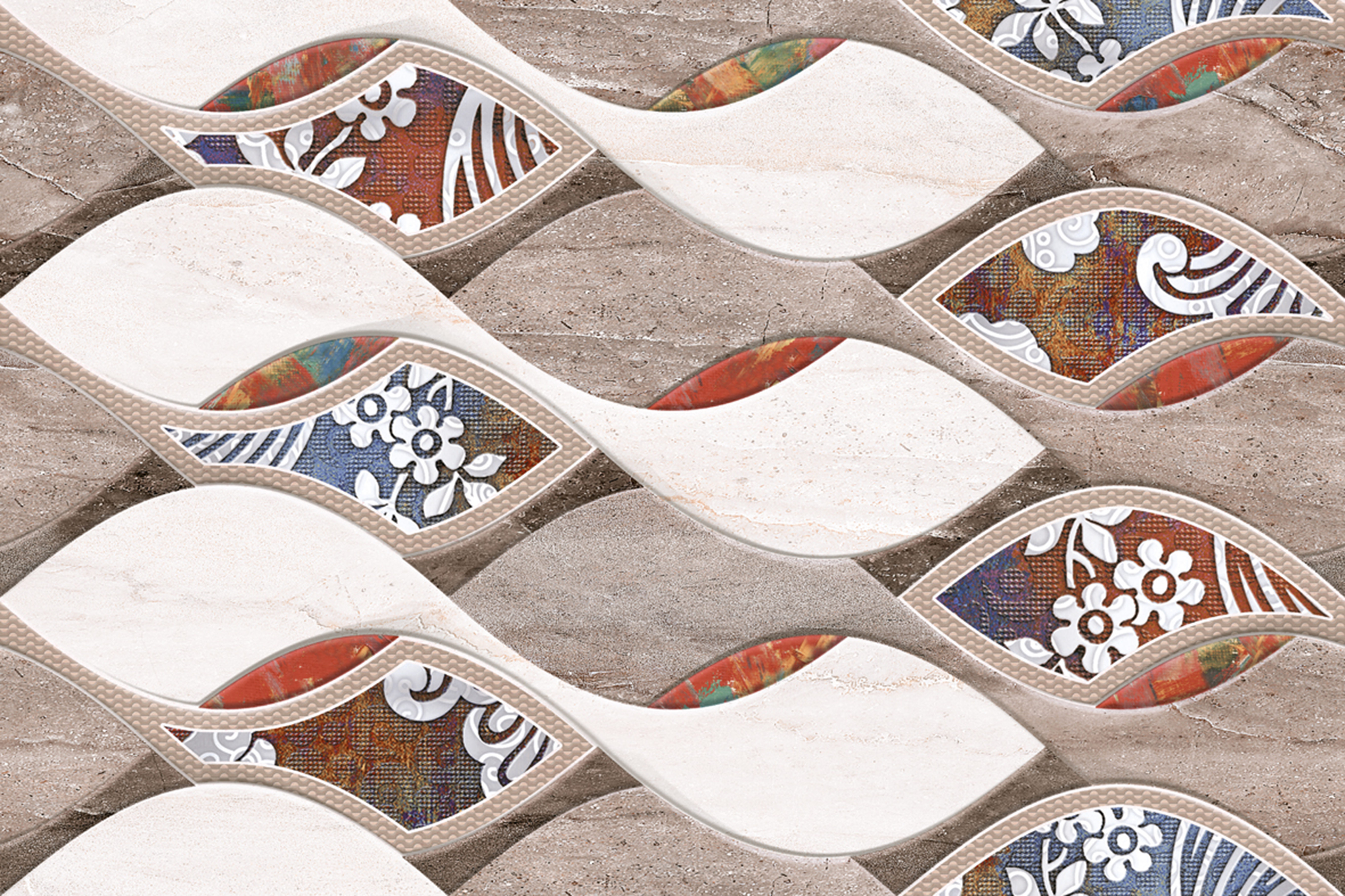 Browns / Tans 15183 Glossy Ceramic Wall Tiles 300x450mm