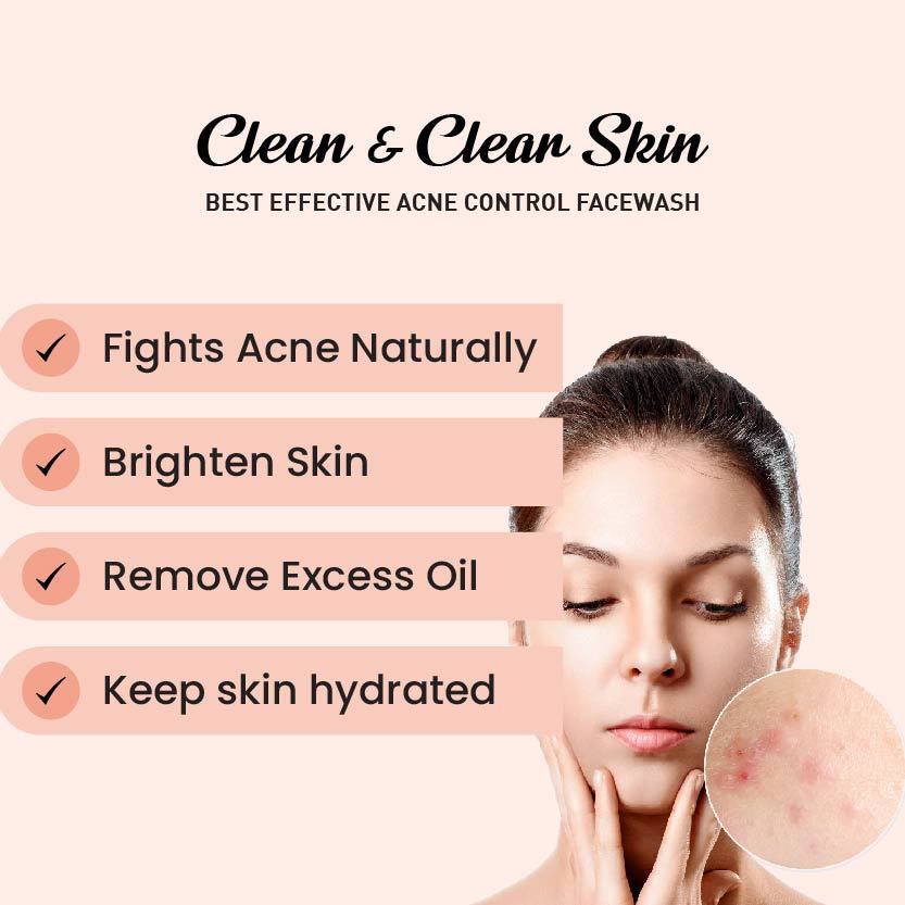 Acne Control Clean & Clear Facewash With Salicylic Acid & Vitamin E - 100ml Age Group: Unisex