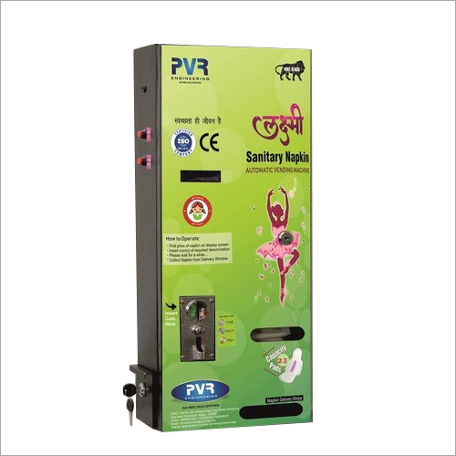 Sanitary Napkin Vending Machine - 30 Napkin Wall Mounted Capacity, Coin Operated, Automatic, 220V Voltage, 1 Year Warranty