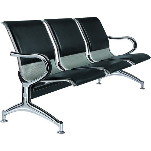 Silver 3 Seater Waiting Chair With Cusion