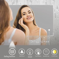 Warm Led Copper Free Bathroom Makeup Mirror With Defogger & Dimmable Touch Switch