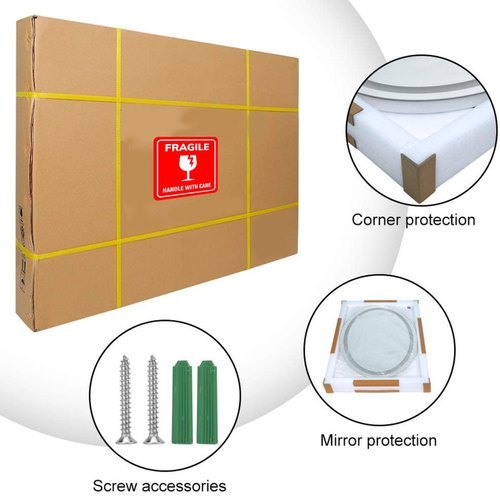 Silver Rectangle 3 Color Led Bathroom Copper Free Mirror With Defogger And Dimmable Touch Switch