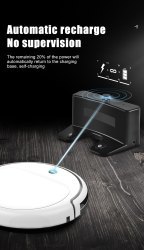 White Robotic Vacuum Cleaner And Mop Works With Alexa And Google