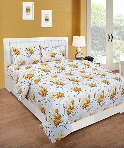 Assorted White Floral Print Polyester 3d Bed Sheet Fabric