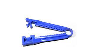 Umbilical Cord Clamp - Plastic Material, White and Blue Color | Safe Security Lock with Click Indicator, Grooved Design for Secure Clamping