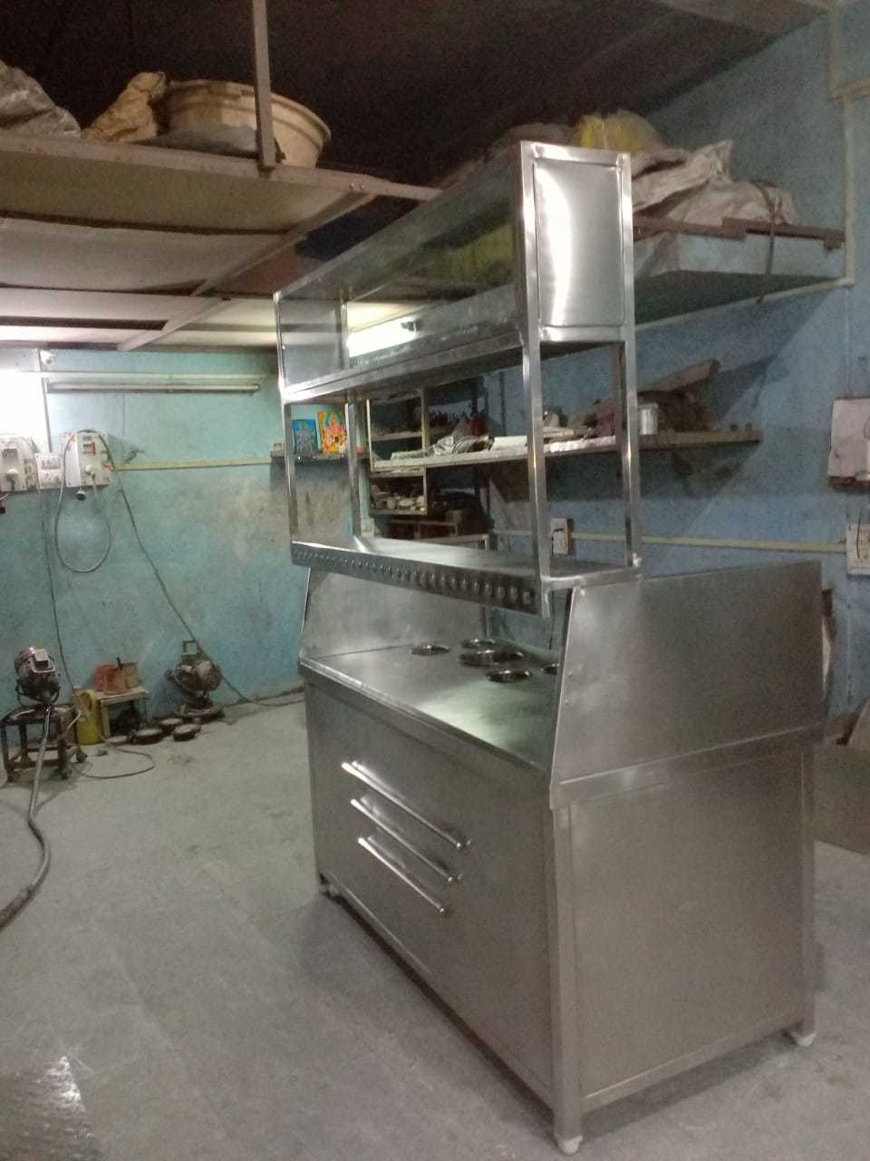 Pav Bhaji Counter - Stainless Steel, Custom Size | Ideal For Hotels, Restaurants, Canteens, Hospitals, Silver Finish